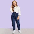 Shein Toddler Girls Single Breasted Denim Jeans