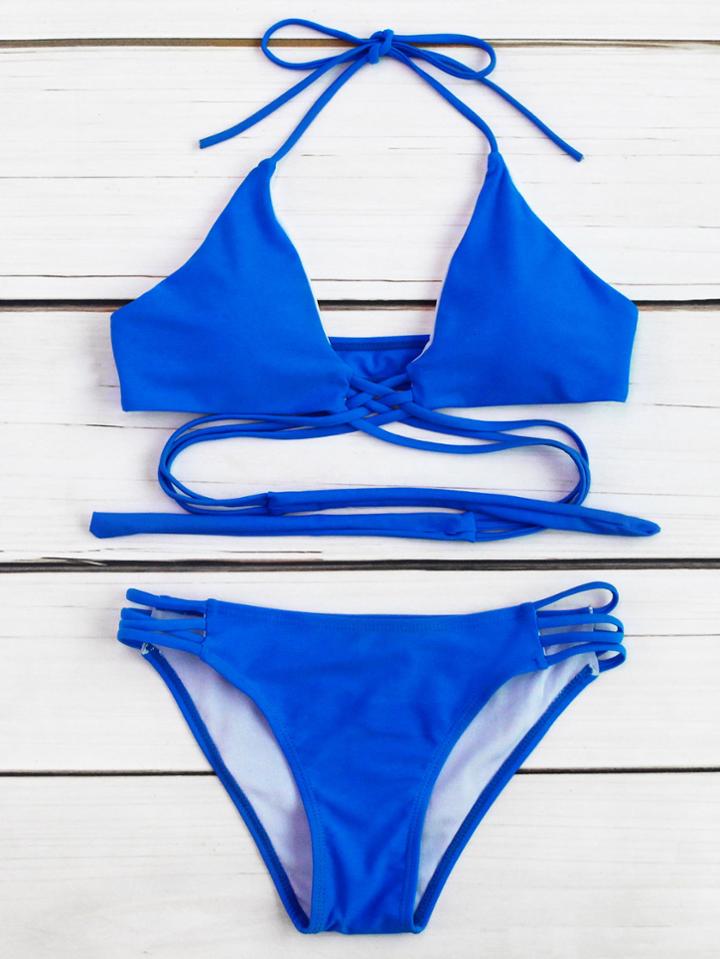 Shein Criss Cross Ladder Cutout Bikini Set