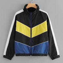Shein Chevron Color Block Jacket
