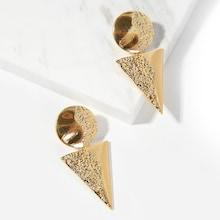 Shein Textured Round & Triangle Drop Earrings