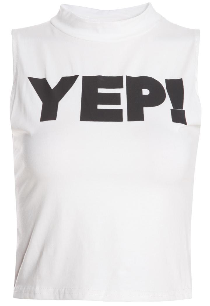 Shein White Letter Print Slim T-shirt