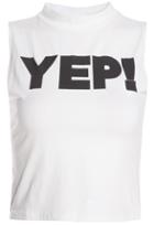 Shein White Letter Print Slim T-shirt