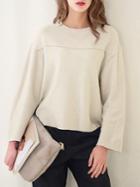 Shein Beige Round Neck Loose Sweatshirt