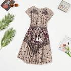 Shein Girls Waist Drawstring Tassel Tribal Dress