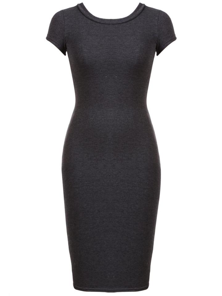 Shein Grey Short Sleeve Body Conscious Dress