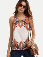 Shein Multicolor Print Sleeveless T-shirt