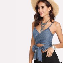 Shein Tie Front Cross Wrap Cami Top