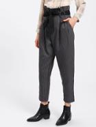 Shein Striped Tapered Pants With Belt