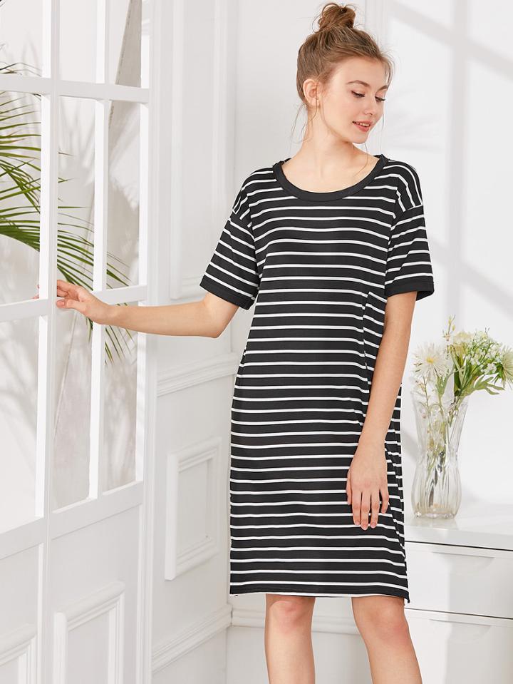 Shein Split Side Striped Dress