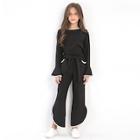 Shein Girls Keyhole Back Top With Slit Side Pants