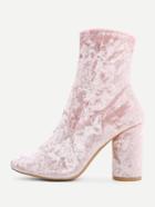 Shein Crushed Velvet Ankle Boots