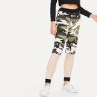Shein Contrast Mesh Camo Pants