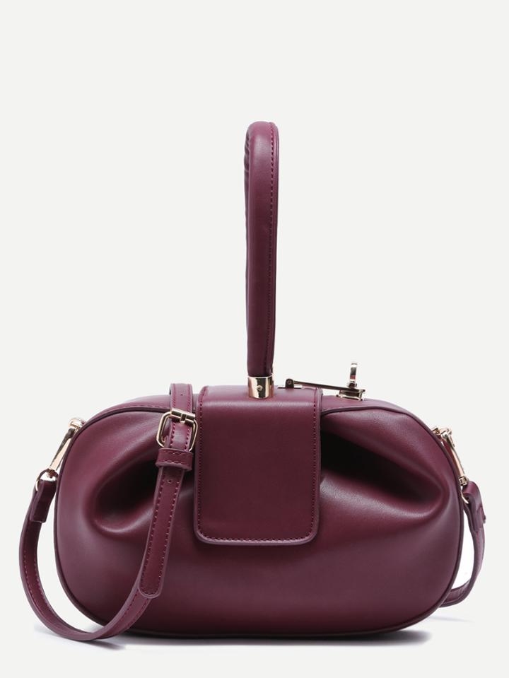 Shein Maroon Pumpkin Design Pu Handbag With Strap