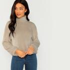 Shein High Neck Faux Fur Pullover