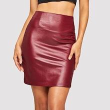 Shein Zipper Up Pu Skirt