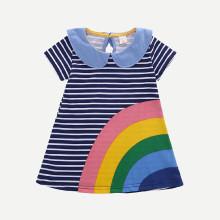 Shein Girls Rainbow Print Striped Dress