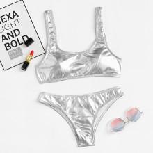 Shein Metallic Bikini Set