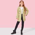 Shein Girls Double Breasted Notch Neck Coat