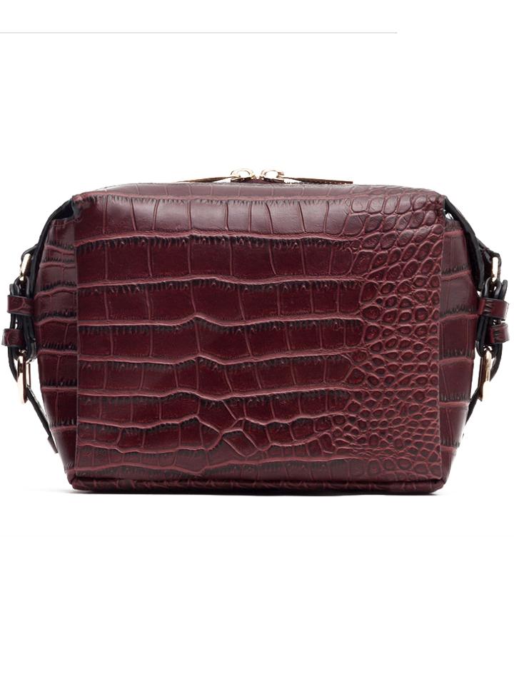 Shein Burgundy Crocodile Pu Satchel Bag