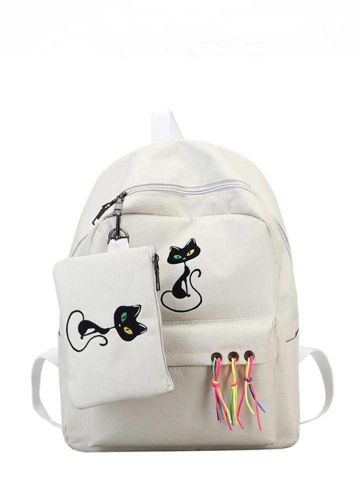 Shein Cat Print Combination Bag 2pcs