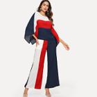 Shein Color Block Batwing Top & Palazzo Pants Set