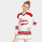 Shein Girls V-neck Drop Shoulder Varsity Dress