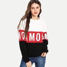Shein Cut And Sew Letter Sweatshirt