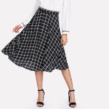 Shein Hidden Zipper Grid Skirt