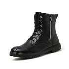 Shein Men Lace Up Side Zip Boots