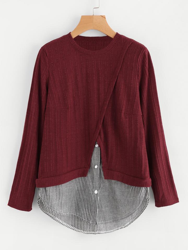 Shein Overlap Front 2 In 1 T-shirt
