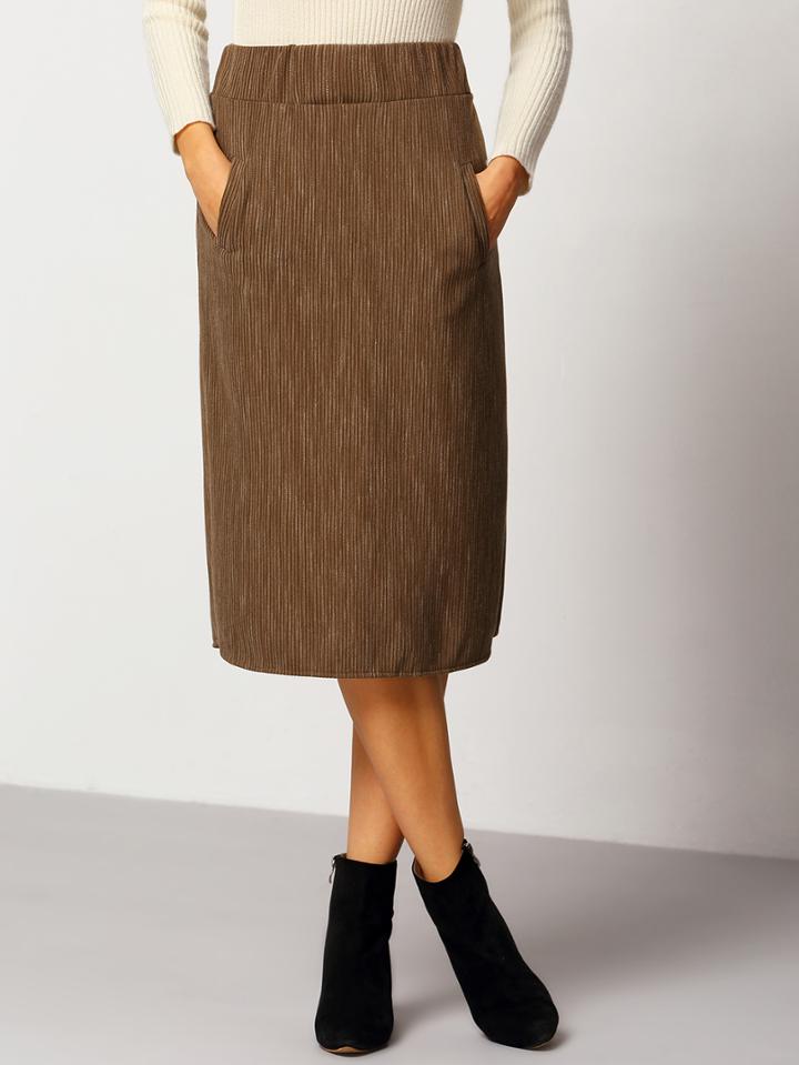 Shein Coffee Pockets High Waist Skirt