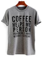 Shein Letter Print Slub T-shirt