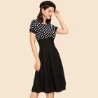 Shein Polka Dot Boat Neck Dress