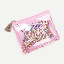Shein Girls Letter Print & Tassel Detail Pouch
