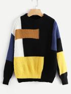 Shein Color Block High Low Jumper