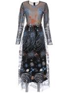 Shein Gauze Cosmos Embroidered Dress