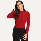Shein Drawstring Sleeve Mock Neck Tee