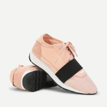 Shein Two Tone Lace Up Sneakers