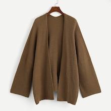 Shein Plus Open Front Drop Shoulder Cardigan