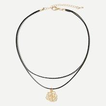 Shein Hollow Flower Pendant Layered Choker