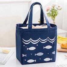 Shein Fish Print Drawstring Lunch Storage Bag