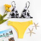 Shein Tropical Print Ladder Cut-out Bikini Set