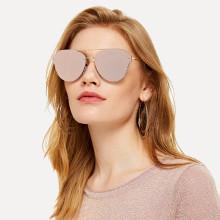 Shein Mirror Lens Rimless Sunglasses