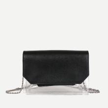 Shein Clear Panel Chain Bag With Inner Pouch