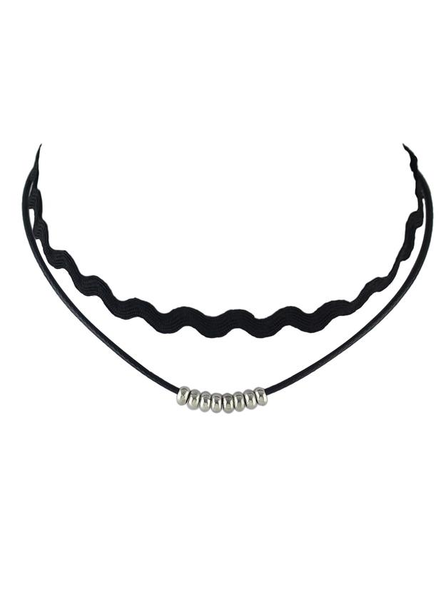 Shein Silver Double Layers Choker Necklace
