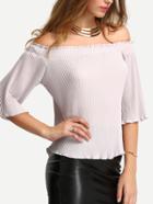 Shein Boat Neck Pleated Shirt