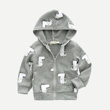 Shein Toddler Boys Hippo Print Hooded Jacket