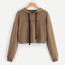Shein Drop Shoulder Letter Hoodie