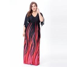 Shein Plus Knot Back High Waist Printed Dress