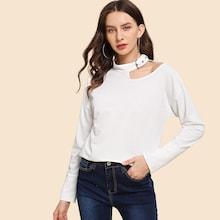 Shein Cut Out Drop Shoulder Tee